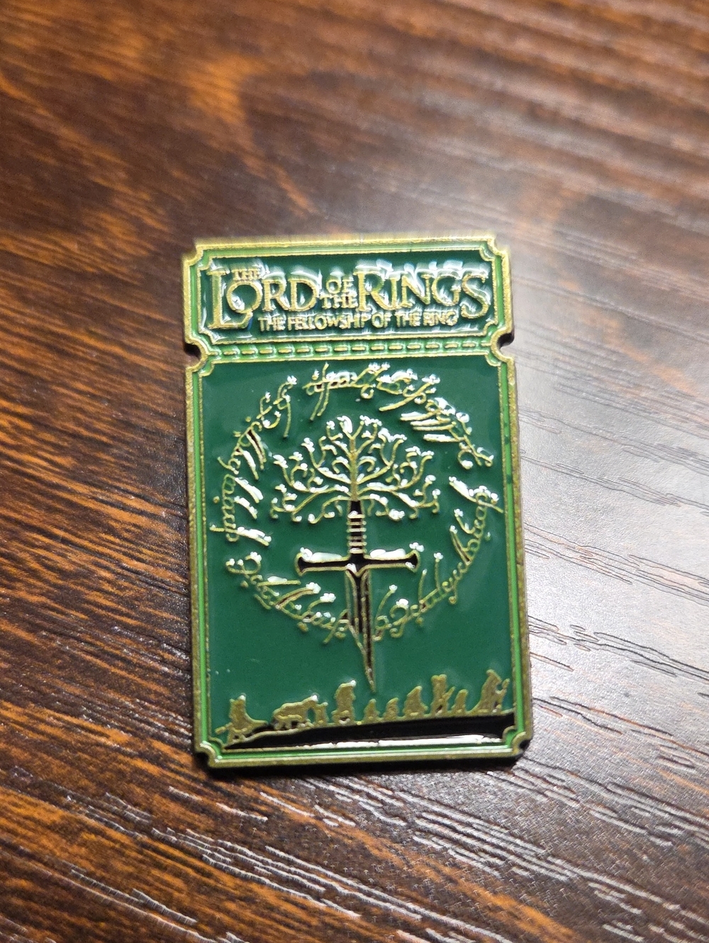 The Lord of the Rings Green Enamel Pin — Fellowship Emblem